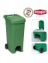 CONTENTOR LIXO 25601 URBAN 80L VERDE C/RODAS+PEDAL PLST