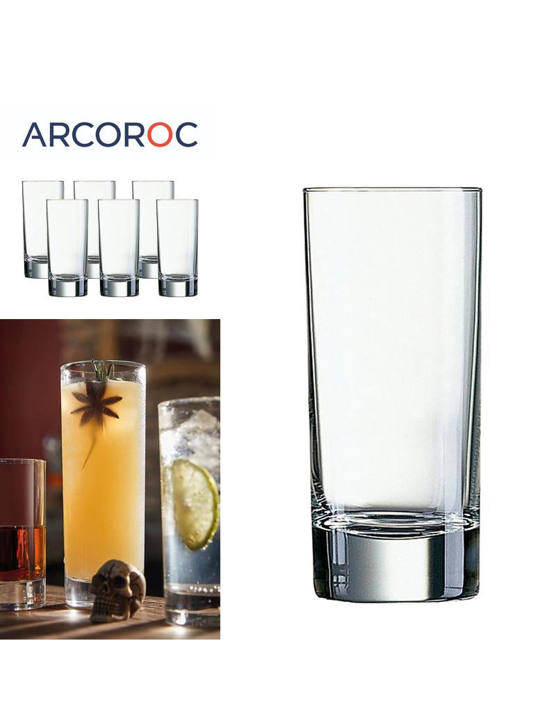 COPO TUBO ARCOROC ISLAND 29CL CONJ.6 VIDRO