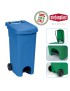 CONTENTOR LIXO 25602 URBAN 80L AZUL C/RODAS+PEDAL PLST