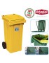 CONTENTOR LIXO 25696 AMARELO 120L C/RODAS PLST