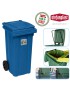 CONTENTOR LIXO 25698 AZUL 120L C/RODAS PLST