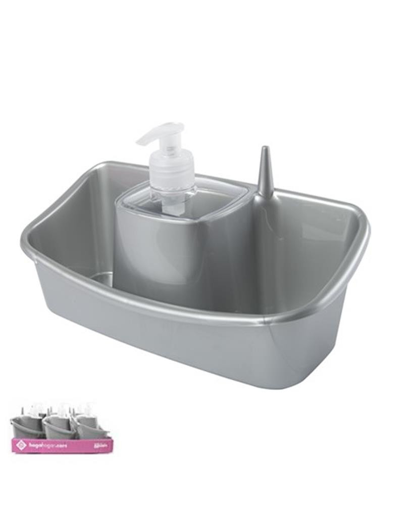 SUPORTE ESFREGAO HEGA 13097 C/DOSEADOR 26X12X15CM PLST