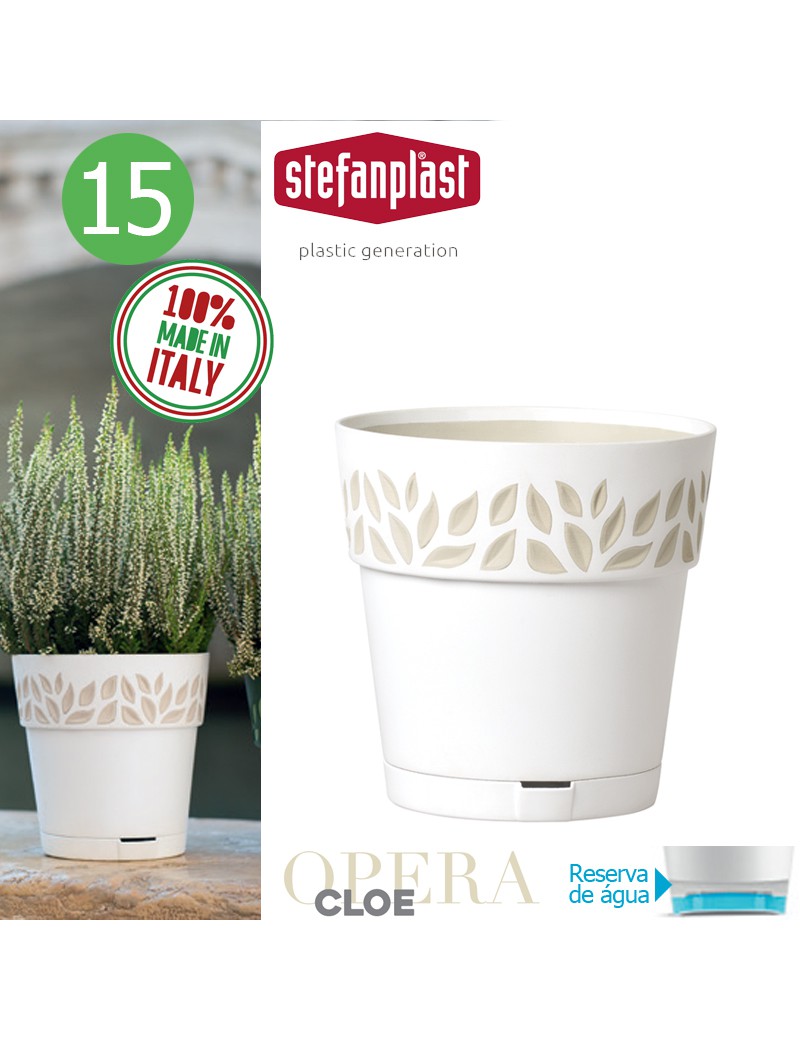 VASO 94000 CLOE BRANCO 15X15CM PLST