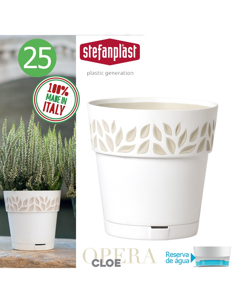 VASO 94100 CLOE BRANCO 25X25CM PLST