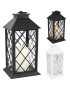LANTERNA DECORATIVA ZK6001 C/VELA ELETRICA 14X14X30CM PLST