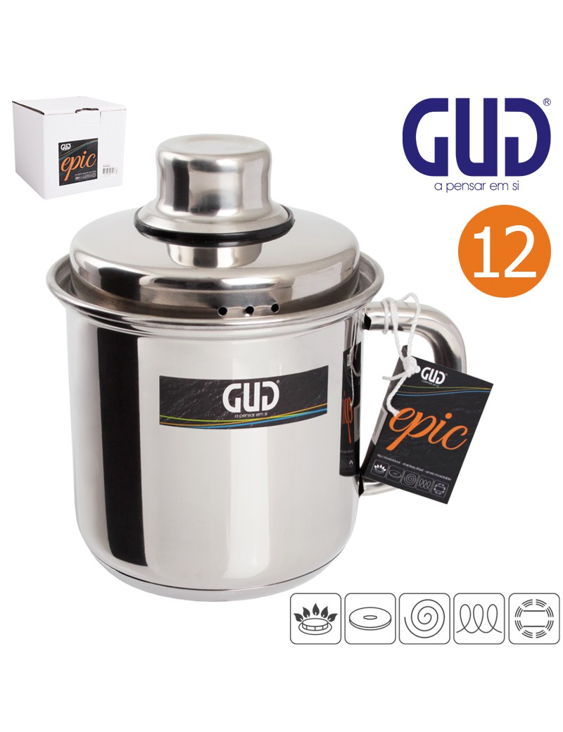 FERVEDOR GUD EPIC 12X9CM INOX INDUÇAO