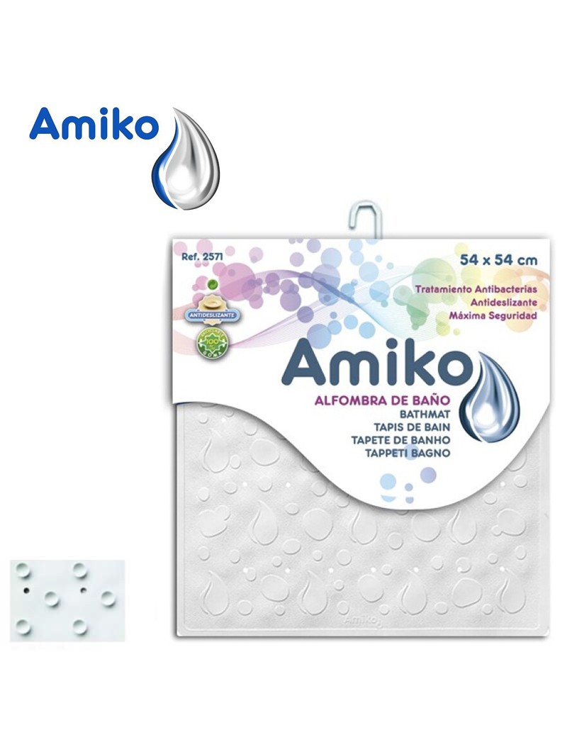 TAPETE DUCHE AMIKO 2571 BRANCO 54X54CM BORRACHA