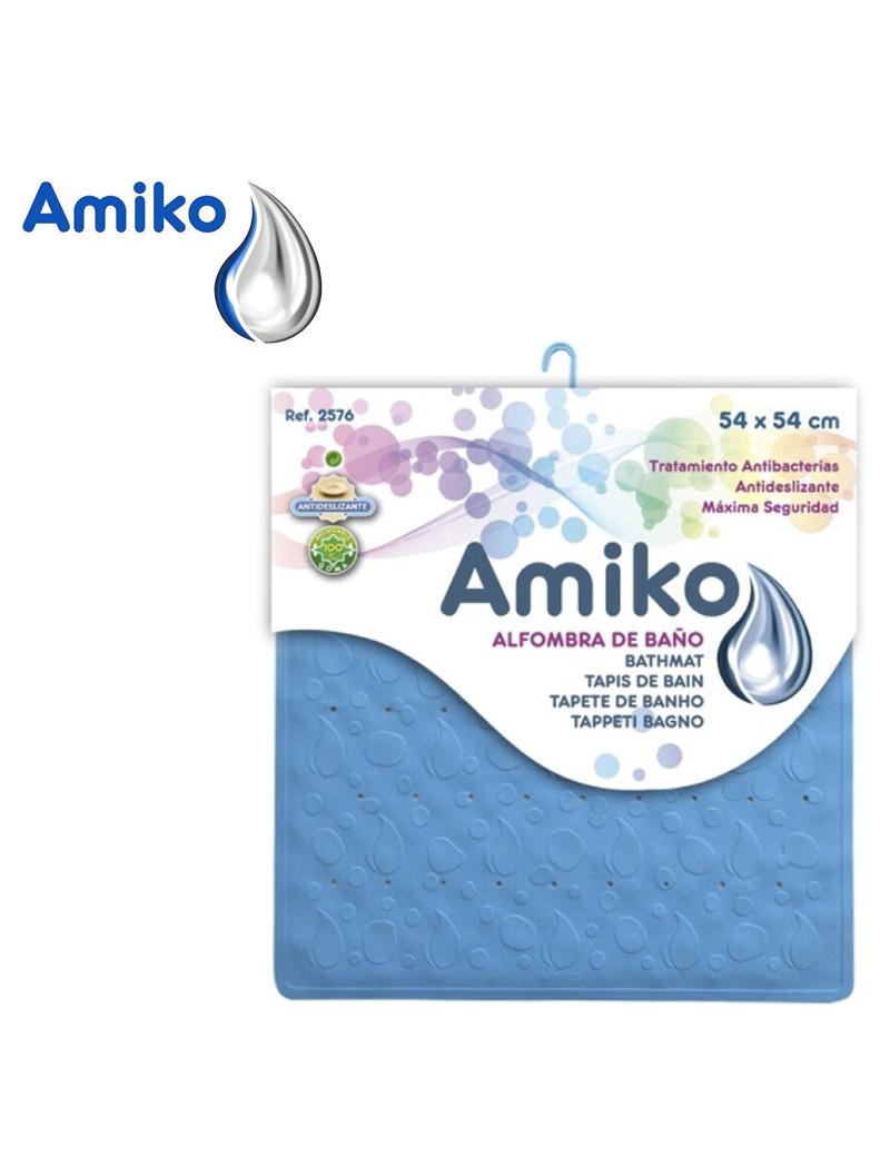 TAPETE DUCHE AMIKO 2576 AZUL INTENSO 54X54CM BORRACHA