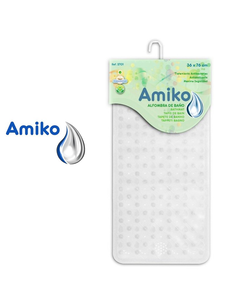 TAPETE BANHEIRA AMIKO 2701 TRANSPARENTE 36X76CM PVC