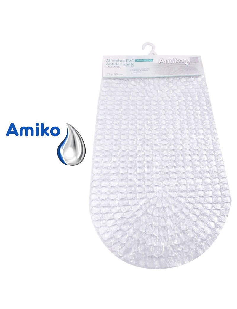 TAPETE BANHEIRA AMIKO 2796 ARES TRANSPARENTE 37X69CM PVC