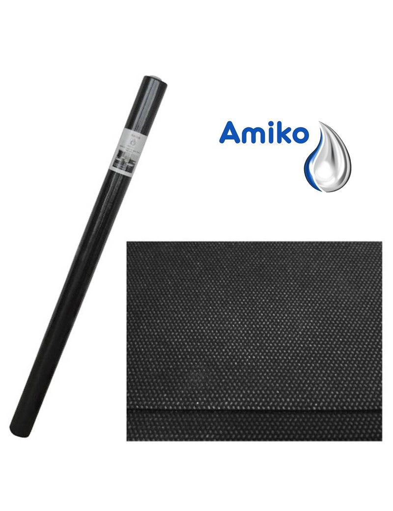TOALHA MESA AMIKO 9602 ROLO TECIDO PRETO 1,40X20M