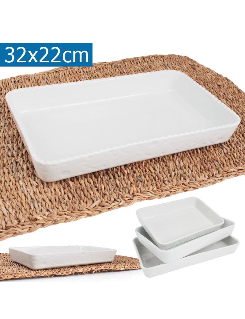 ASSADEIRA 1030320 RETANGULAR 32X22CM PORCELANA 2AS