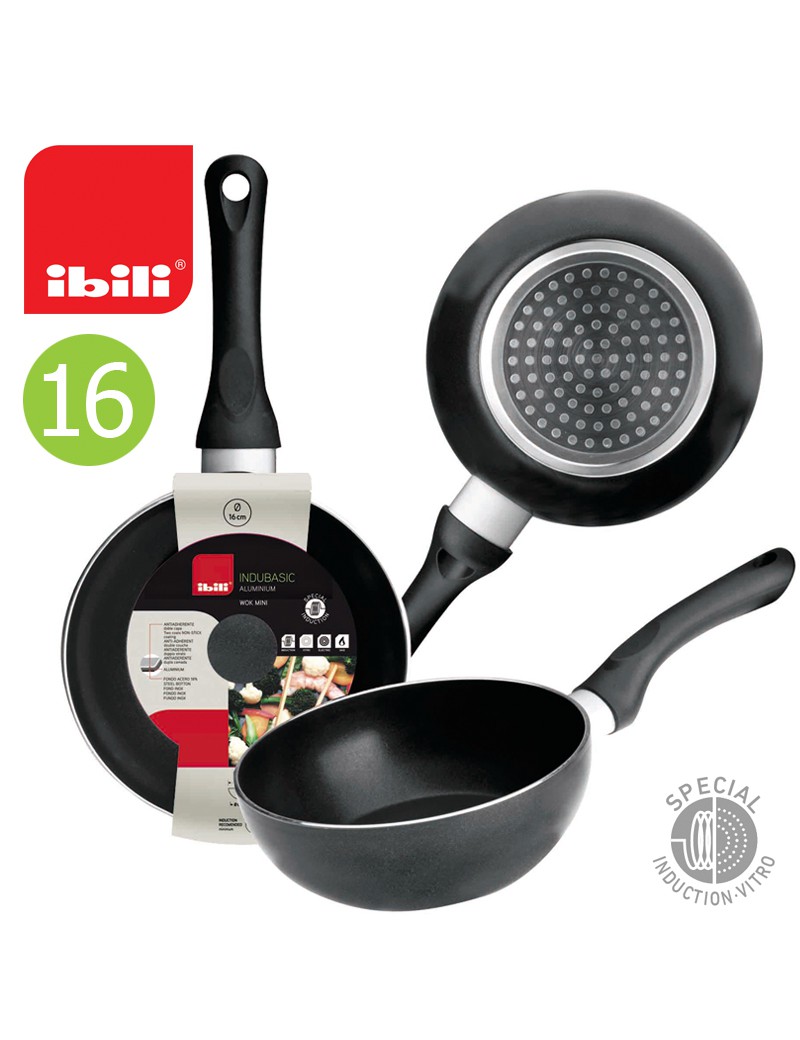 WOK IBILI 406116 INDUBASIC MINI Ø16X5,8CM INDUÇAO
