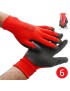LUVA 880404 LATEX NYLON T.6 PRETO/VERMELHO