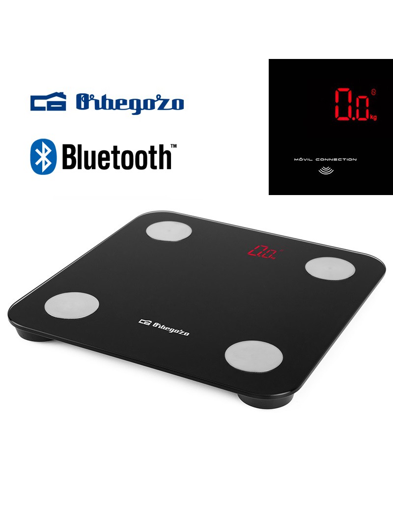 BALANÇA WC ORBEGOZO PB 3000 DIGITAL BLUETOOTH VIDRO 26X26CM