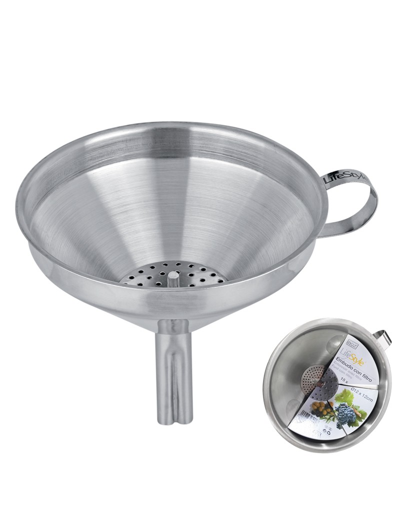 FUNIL LS 2509 C/FILTRO Ø12X12CM INOX