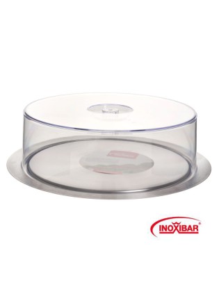 07000 - BANDEJA REDONDA INOX C/ TP ACRILICO 35CM INOXIBAR