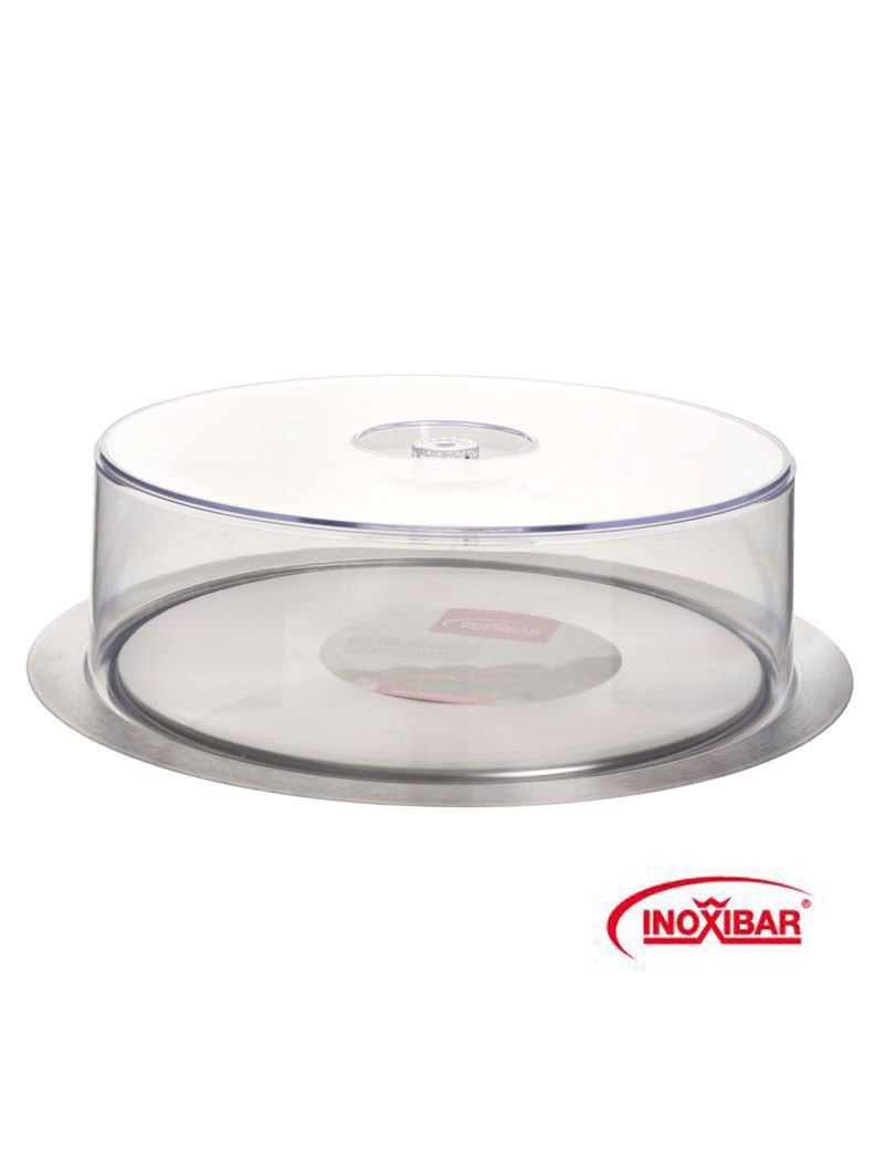 07000 - BANDEJA REDONDA INOX C/ TP ACRILICO 35CM INOXIBAR