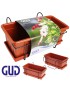 FLOREIRA RECT TERRACOTA C/PRATO 40X20 + SUPORTE