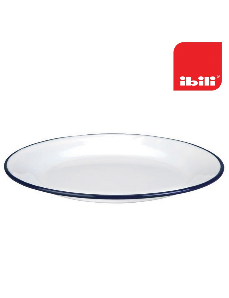 PRATO IBILI 901124 ESMALTADO BRANCO 24X2,5CM